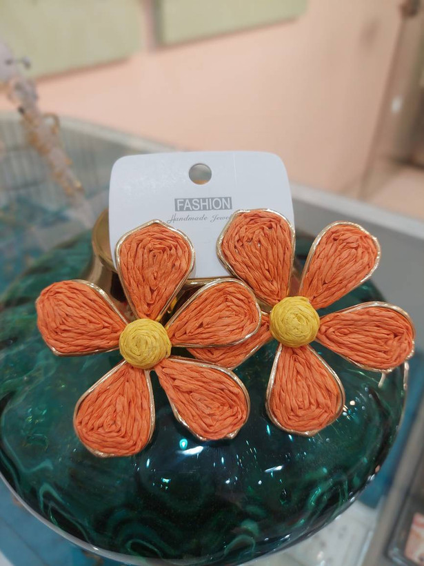 گوشواره حصیری طرح گل