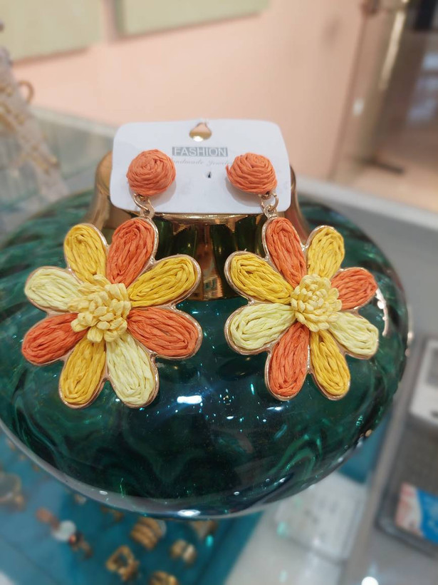 گوشواره حصیری طرح گل