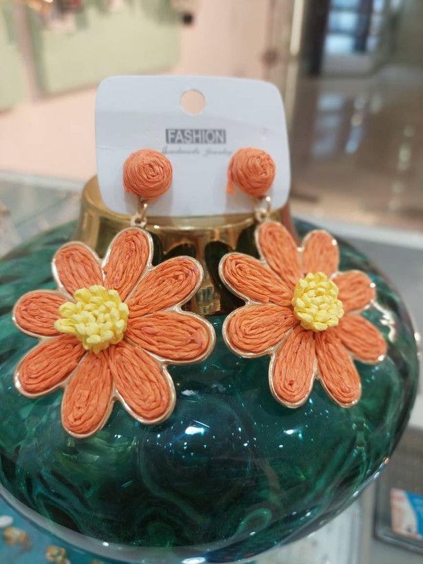 گوشواره حصیری طرح گل